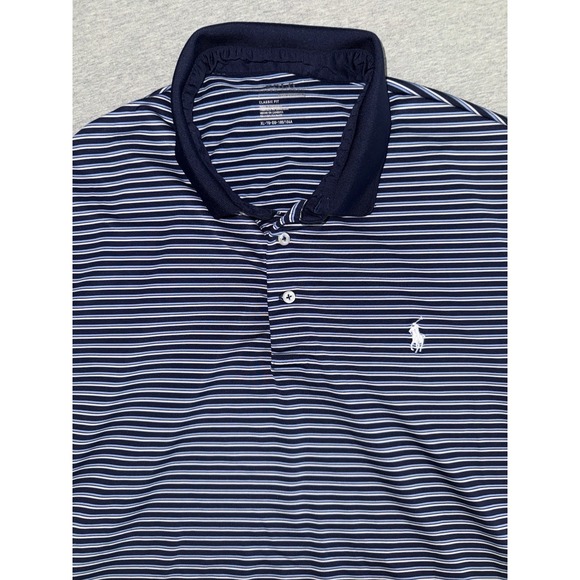 Polo Ralph Lauren Other - Ralph Lauren Men Polo Shirt Size XL Navy Blue Striped Performance Golf Preppy